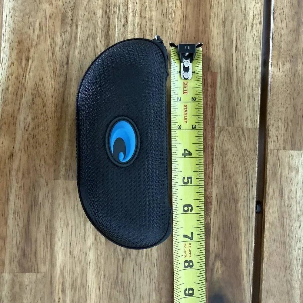 Costa Del Mar Sunglasses Hard Shell Case With Cleaning Cloth Zipper Clousure‎